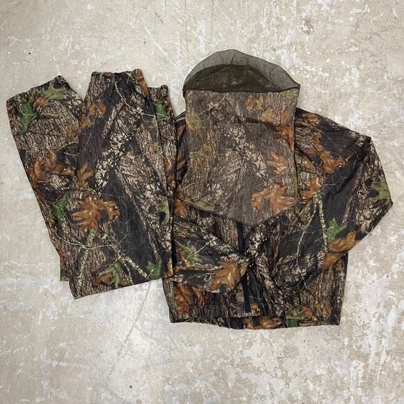 Shannon Outdoors Bug Suit Mens Medium Mossy Oak Camp Hunting Pants Jacket USA - Picture 1 of 16